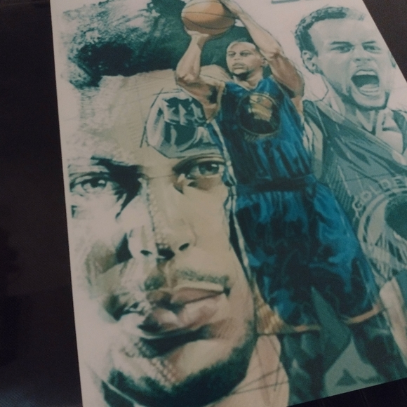 STEPHEN CURRY WARRIORS NBA BASKETBALL 8.5x11 COLOR ART GLOSSY WALL POSTER NEW! - Picture 3 of 5